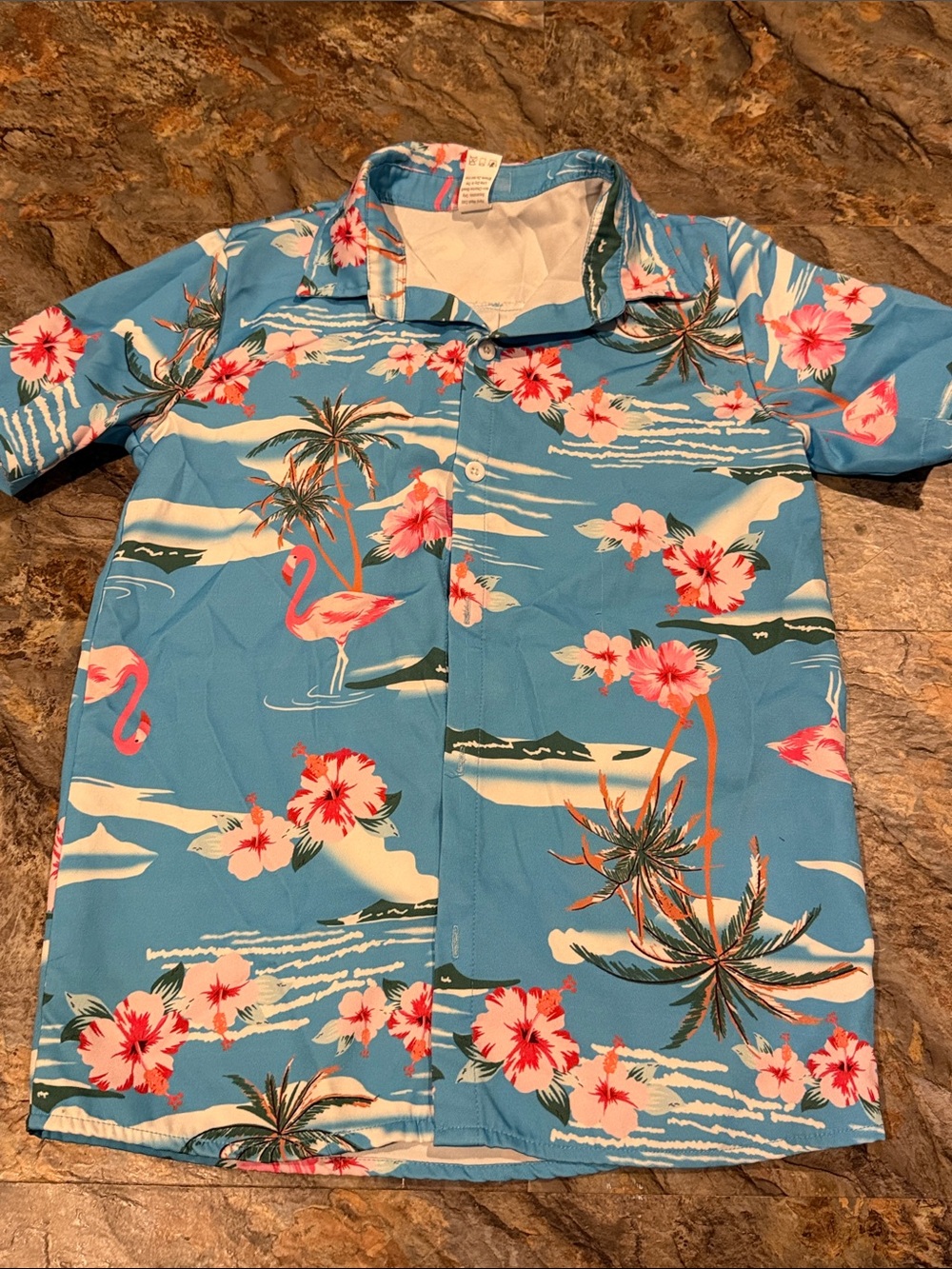 Boys size large short sleeve Hawaiian button down shirt - Picture 4 of 9